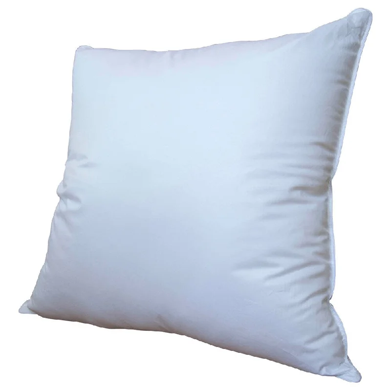 Luxury Primaloft Down Alternative Silky Sateen 400 Thread Count Euro Square Pillow - White