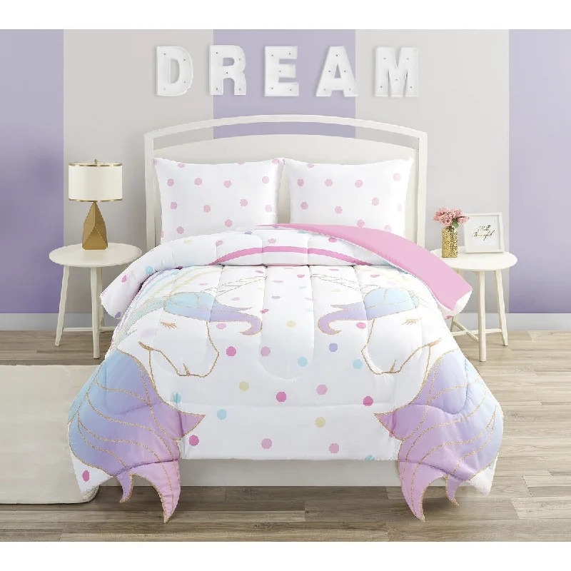 Magical Unicorn and Rainbow Comforter Set