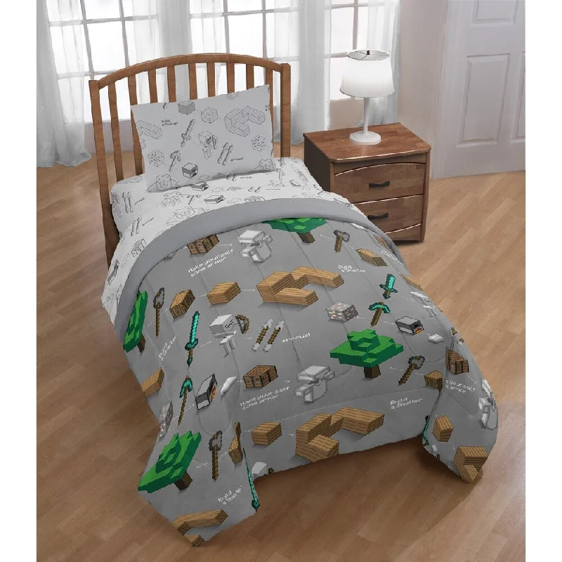 Minecraft Survive Reversible Twin Comforter