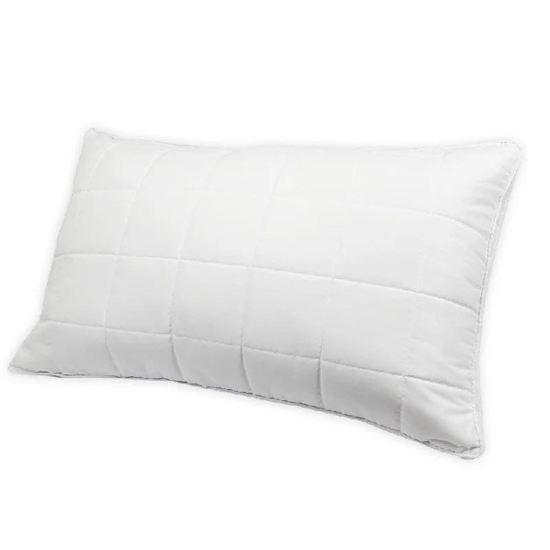 Natural Quilted Feather Pillow - White