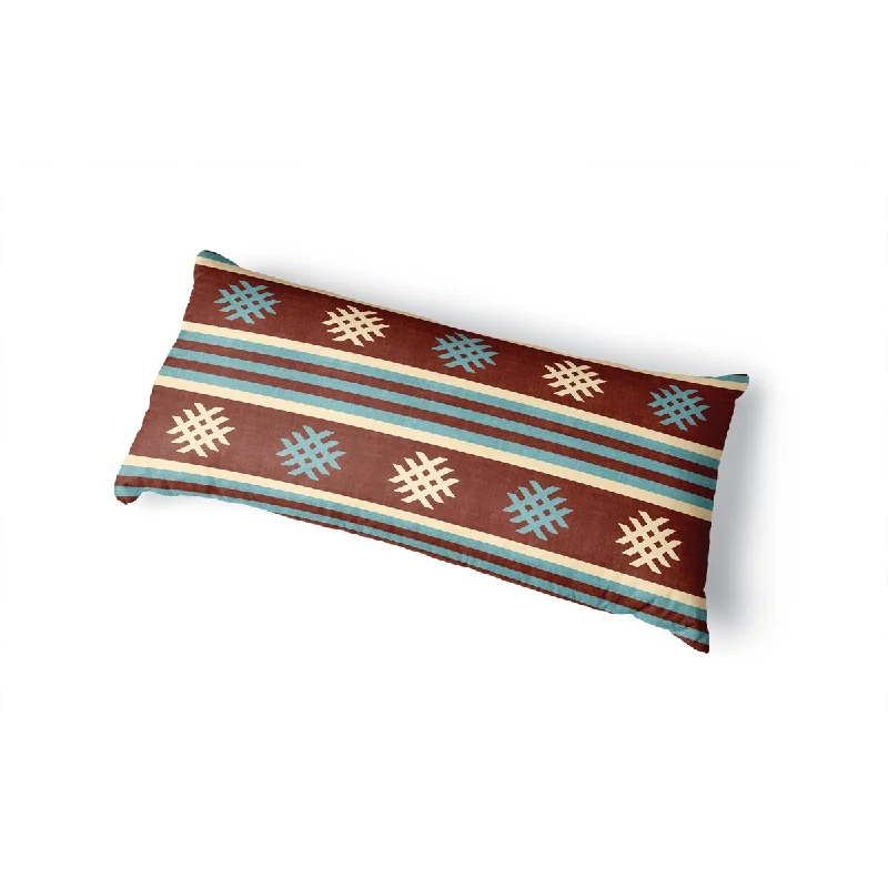 OTTO MULTI Body Pillow By Becky Bailey - Rust, Teal, Ivory