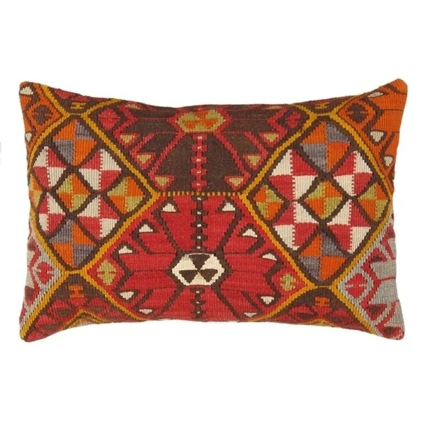 Pasargad Vintage Turkish Multi Kilim Pillow (16" X 24")