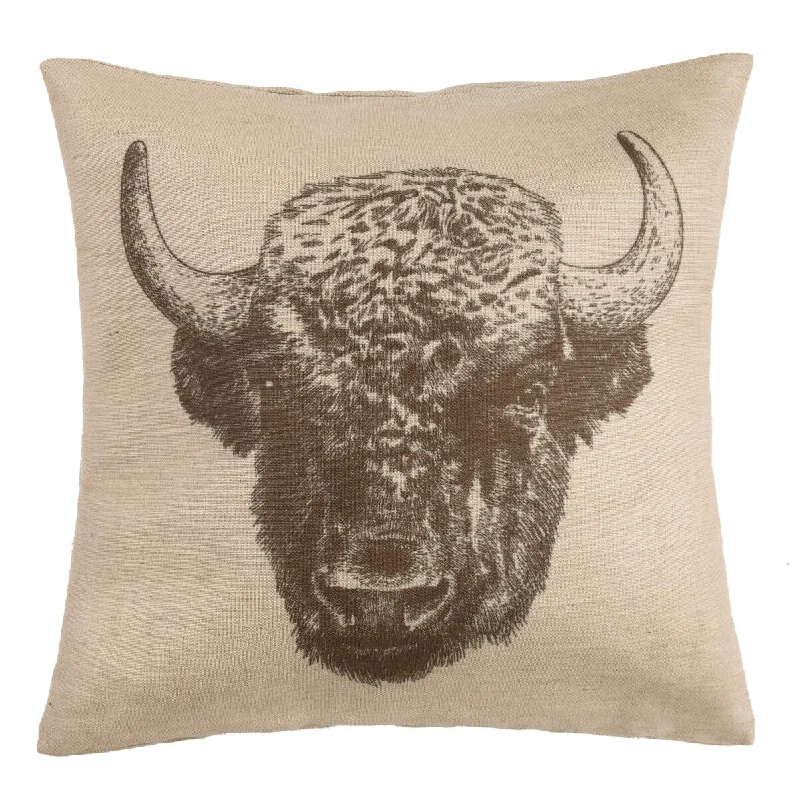 Paseo Road by Hiend Accents Buffalo Burlap Decorative Throw Pillow, 22" x 22", 1PC