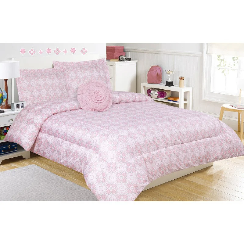 Peyton Pink Comforter Set with Decorative Pillow