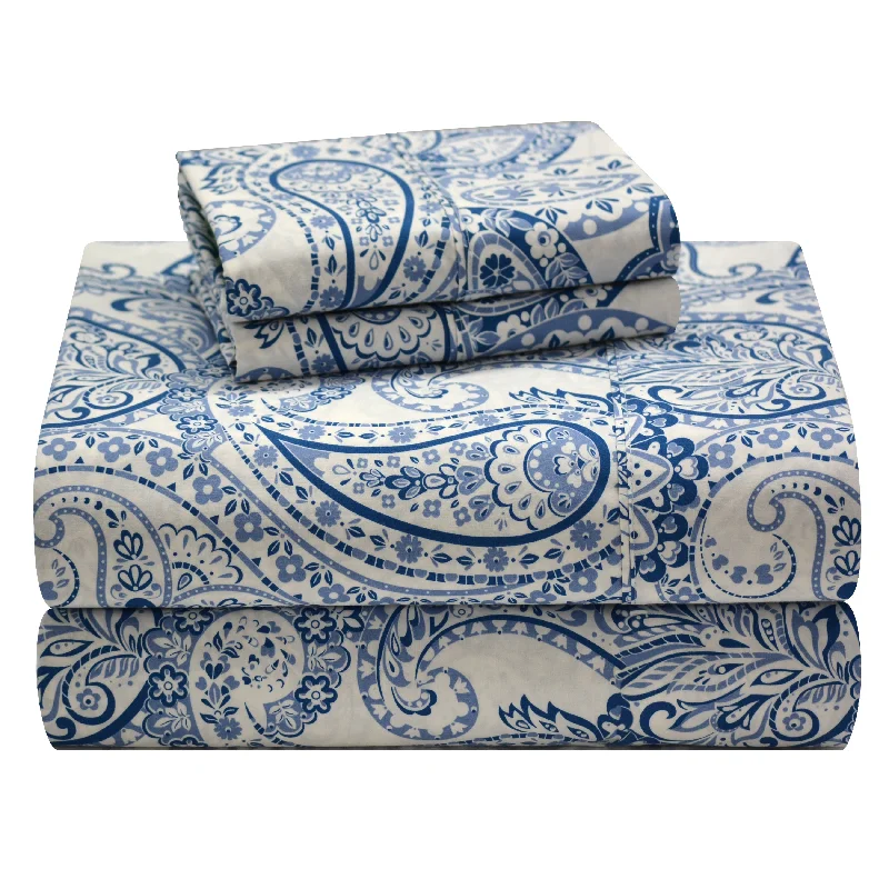 Pointehaven Cotton Boho Paisley Sheet Set