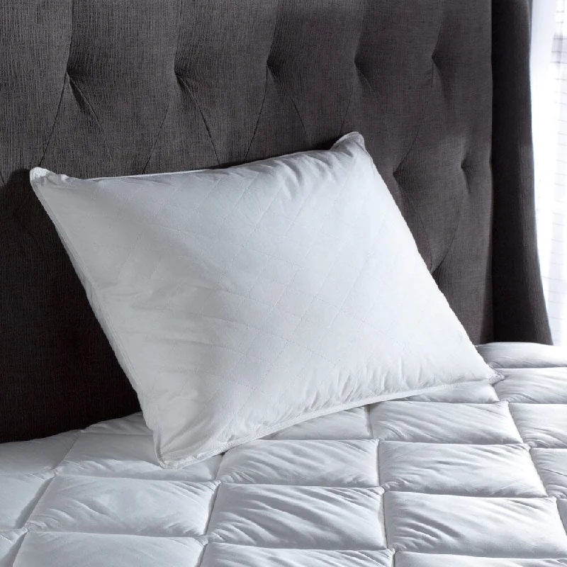 Quilted White Down and Feather Blend Pillow