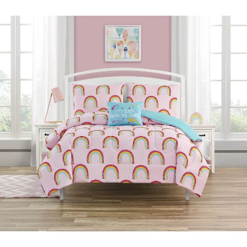 Rainbow and Stars Reversible Comforter Set