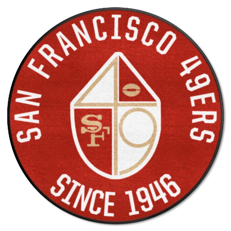 San Francisco 49ers Roundel Rug - 27in. NFL Retro Logo, 49ers Shield Logo - San Fransisco 49ers Retro