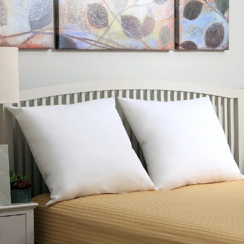 Sealy Hypoallergenic Down Alternative 26 x 26 Euro Square Pillow (Set of 2) - White