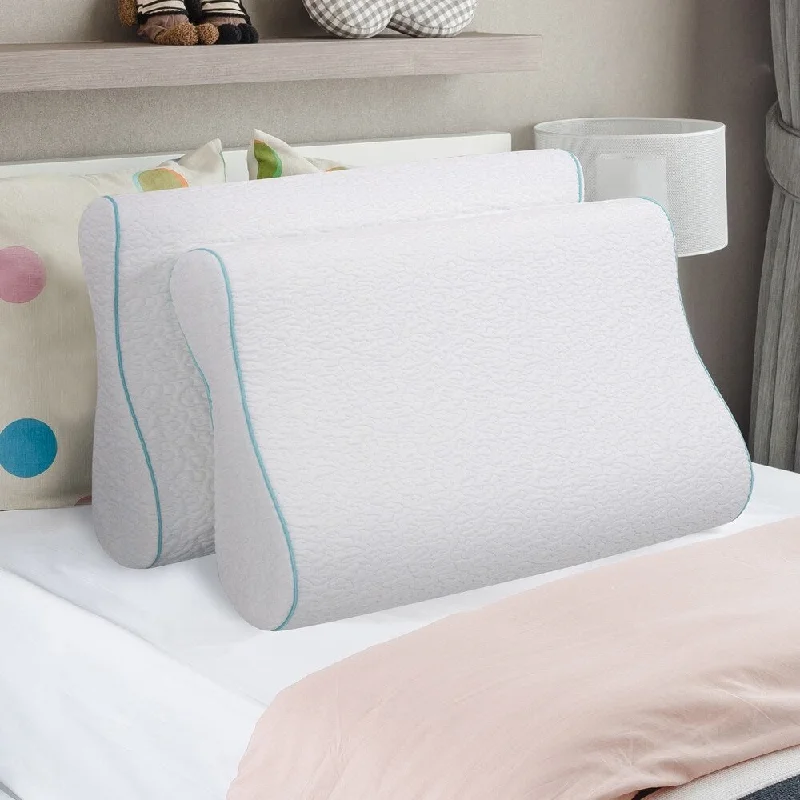 Sleeplanner Dual-Sided Contour Memory Foam Pillow (Set of 2)