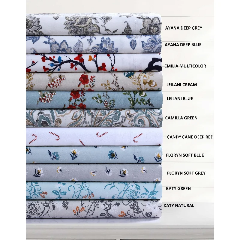 Soft 170-GSM Cotton Flannel Printed Extra Deep Pocket Sheet Set