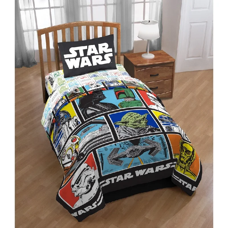 Star Wars Classic Character Grid Twin Reversible Comforter