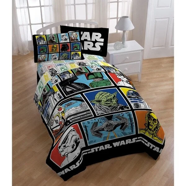 Star Wars Classic Grid Reversible Oversized Twin Comforter