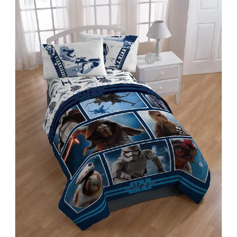 Star Wars Ep7 Live Action Blue Reversible Twin Comforter