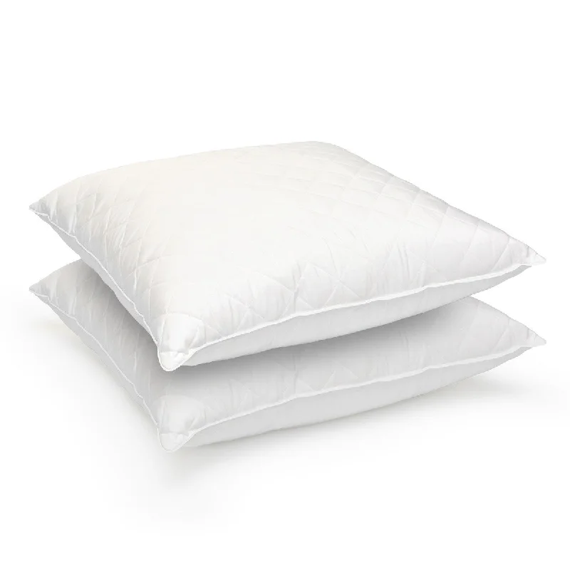 Stearns and Foster Cotton Sateen Euro Feather Pillows Twin Pack - 26"x 26" - White