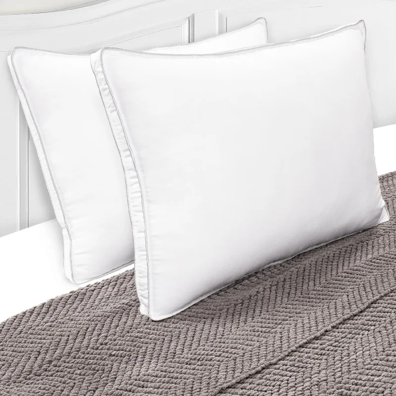 Superior Harvey Hypoallergenic Microfiber Gusset Pillow (Set of 2) - White