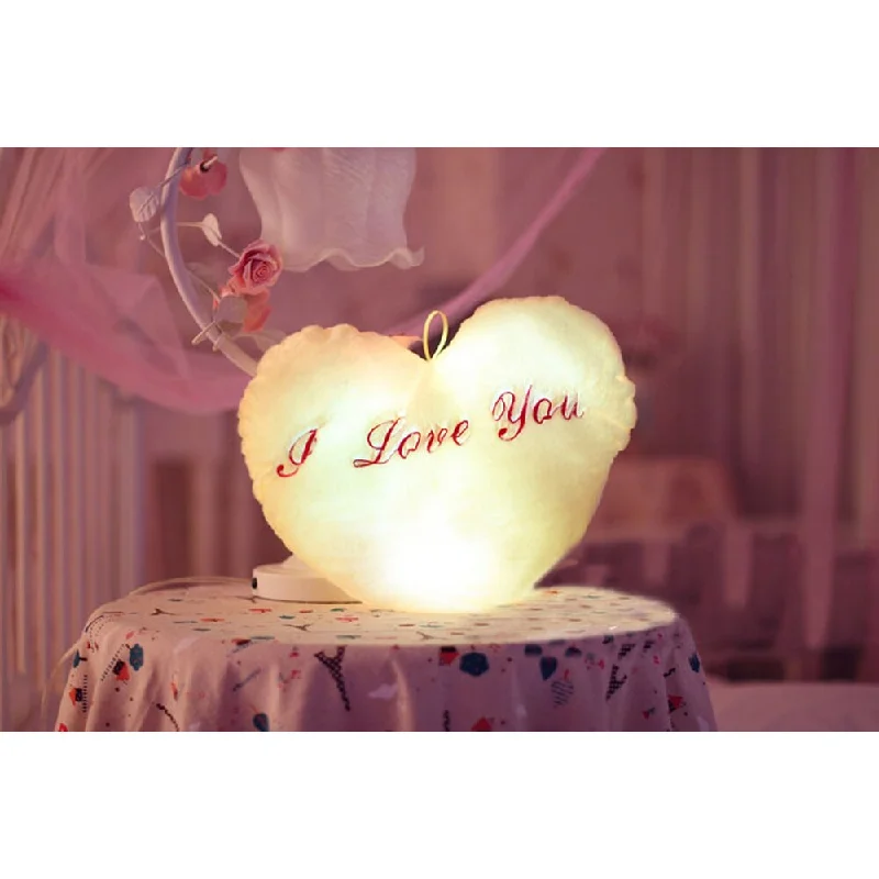 The Illuminator Yellow Heart Color-changing Light-up LED Plush Pillow