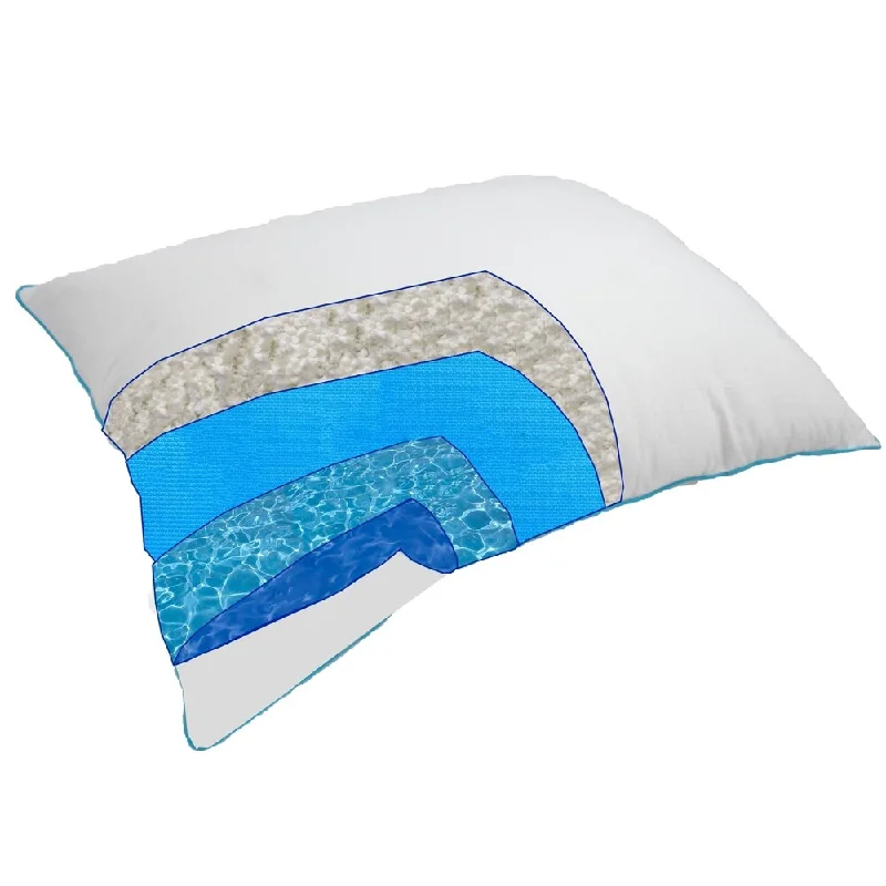 Therapeutic Water Pillow w/ Shredded Memory Foam Fill Waterbased Flow Pillow - N/A