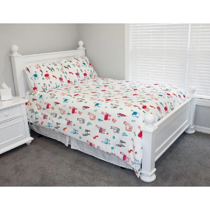 Thro Larry Llama Flannel Fleece Comforter Set