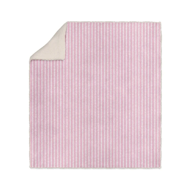 TINY TRIANGLE STRIPE PINK Sherpa Comforter