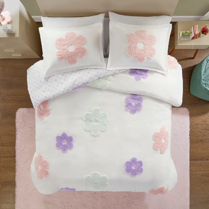 Urban Habitat Kids Madeline Floral Reversible Tufted Chenille Duvet Cover Set