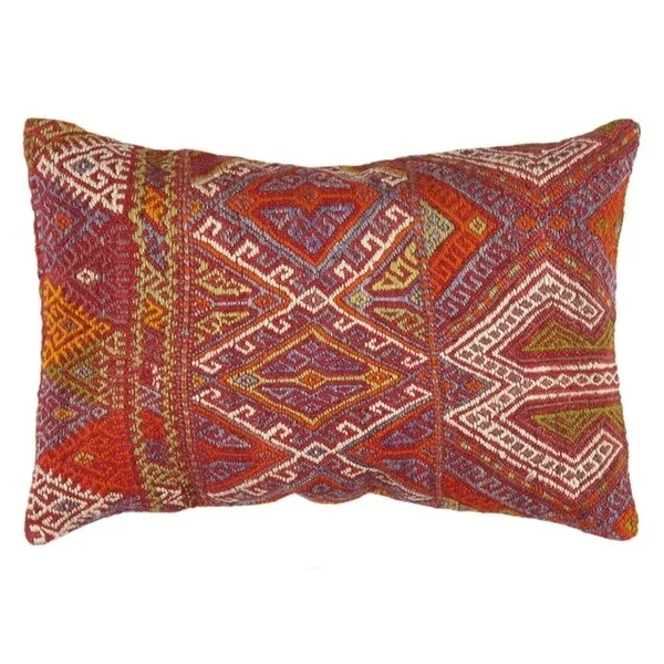 Vintage Turkish Kilim Lumber Pillow (16" X 24")