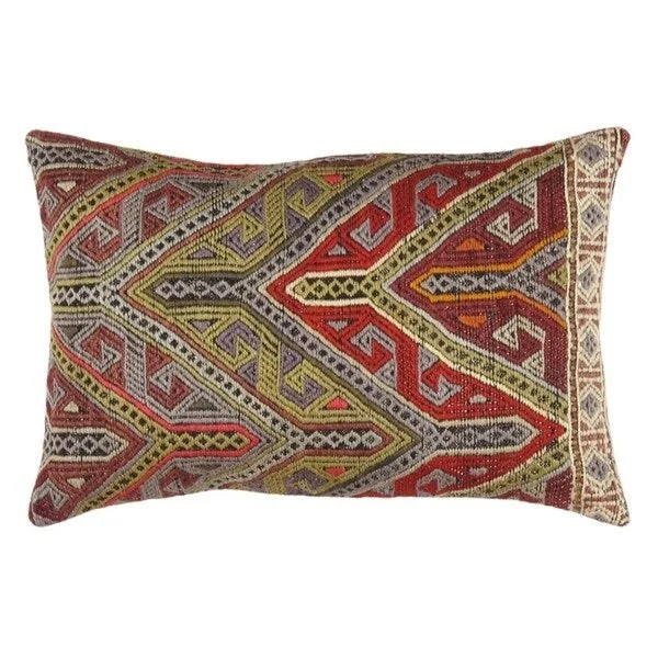 Vintage Turkish Kilim Lumber Pillow (16" X 24") - Multi