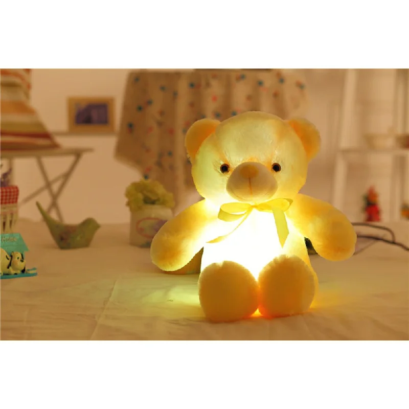 Yelliw Cotton Teddy Bear Color Changing LED Plush Pillow