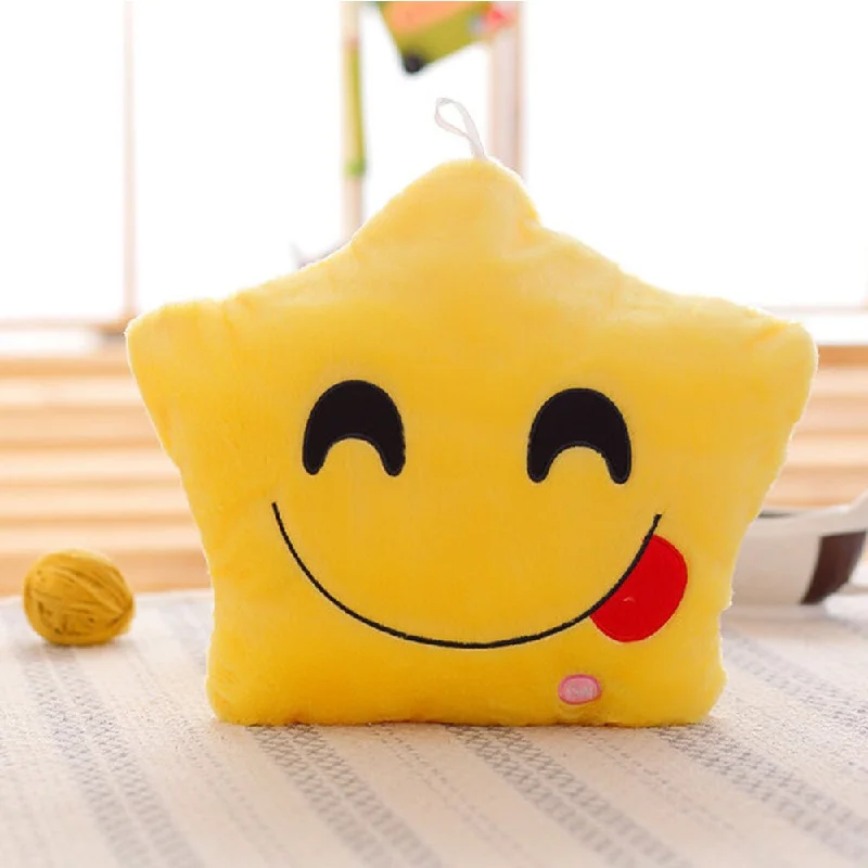 Yellow Cotton Savory Color Changing LED Plush Emoji Pillow