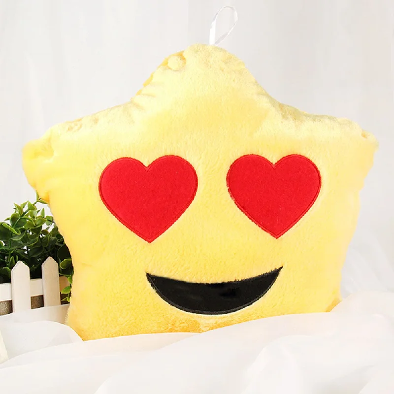 Yellow Heart Eyes Color Changing LED Plush Emoji Pillow