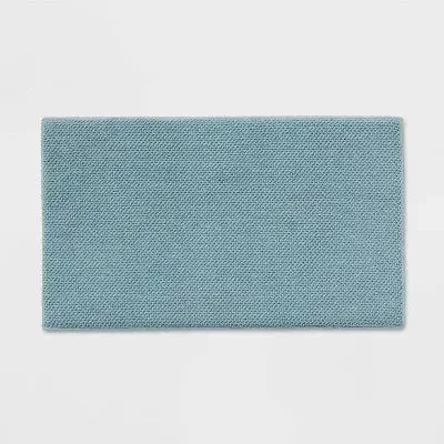 20"x34" Performance Plus Cotton Memory Foam Bath Rug Aqua - Threshold