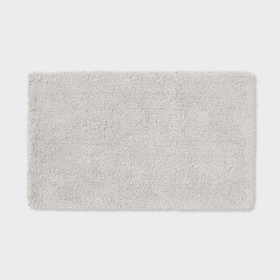 New - 24"x40" Spa Plush Bath Rug Light Gray - Threshold