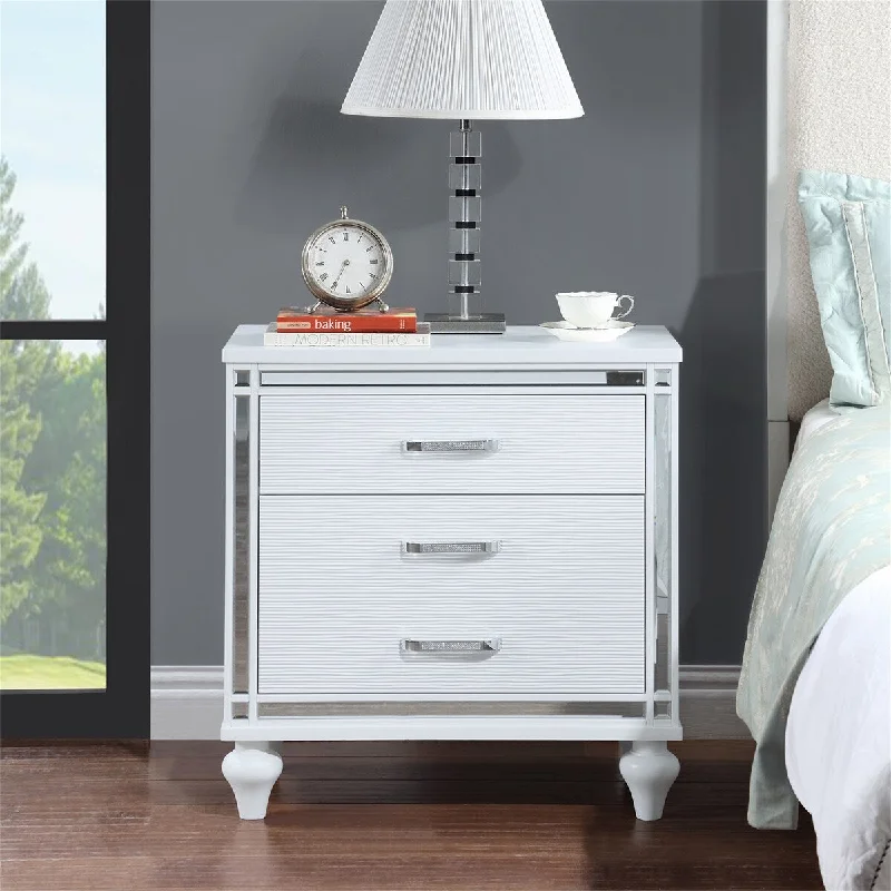 Contemporary Nightstands with mirror frame accents