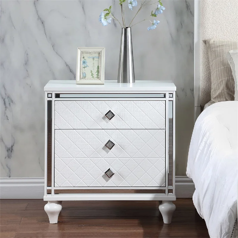 Contemporary Nightstands with mirror frame accents