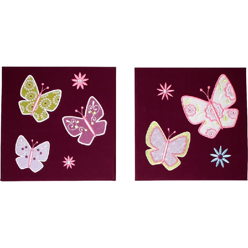 Kimberly Grant Bohemian Butterfly 2-piece Baby Canvas Art Set