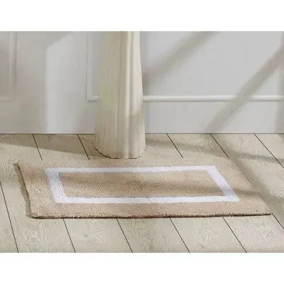 17"x24" Hotel Collection Bath Rug Sand/White - Better Trends