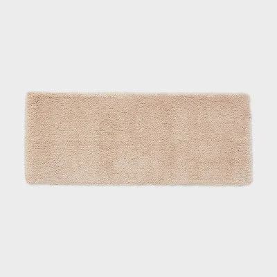 New - 22"x60" Spa Plush Bath Rug Almond - Threshold