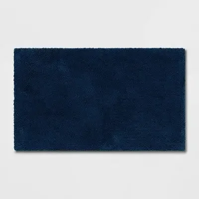 24"x40" Bath Rug Dark Blue - Threshold Signature