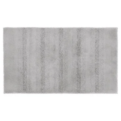 New - 24"x40" Essence Nylon Washable Bath Rug Platinum Gray - Garland