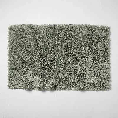 24"x40" Melange Looped Bath Rug Sage Green - Casaluna