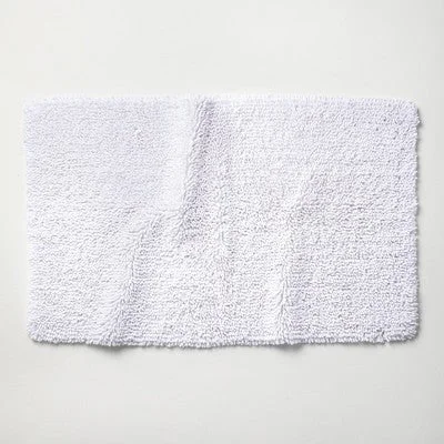 New - 24"x40" Mélange Looped Bath Rug White - Casaluna