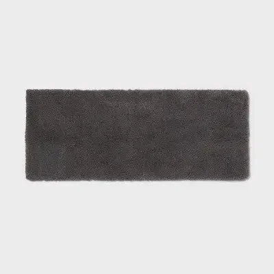 New - 24"x60" Spa Plush Bath Rug Dark Gray - Threshold