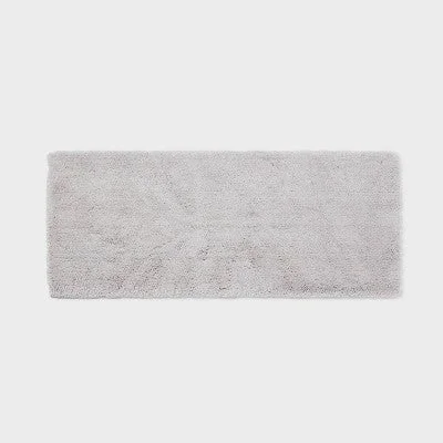 New - 24"x60" Spa Plush Bath Rug Light Gray - Threshold