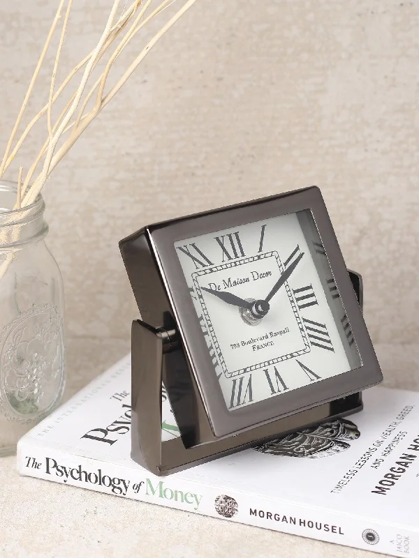 Time's Canvas - The Table Clock ( Medium ) In Silver