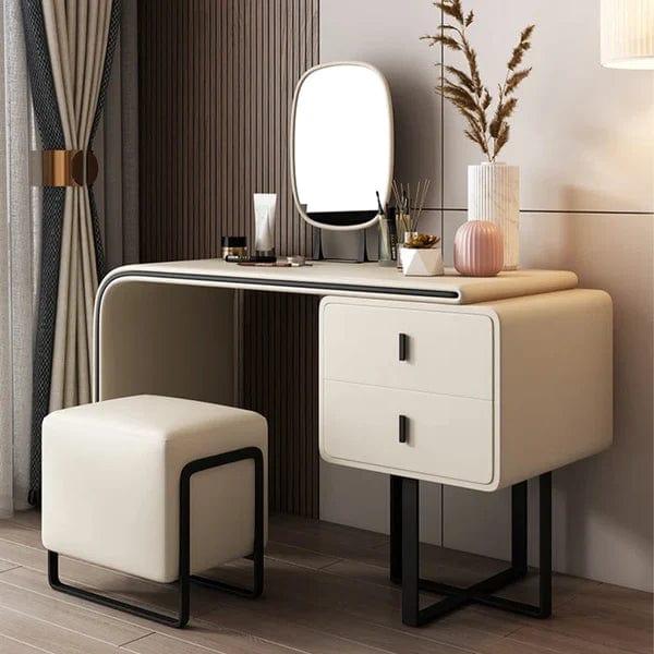 Ava Wide Vanity with Mirror Vanity wooden dressing table design with stool