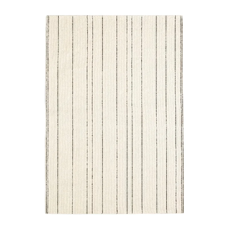 Micol Black Stripe Wool Rug