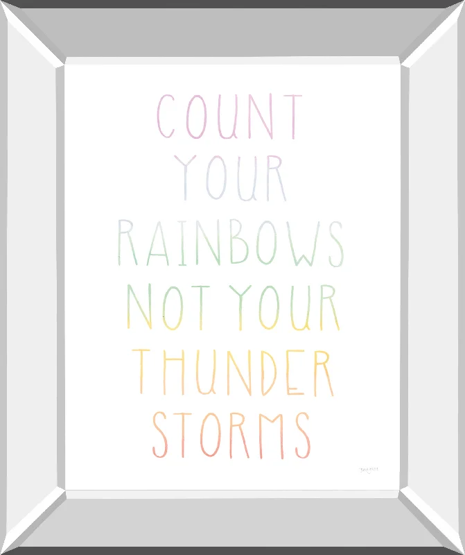 Lets Chase Rainbows VII By Jenaya Jackson - Mirror Framed Print Wall Art - White