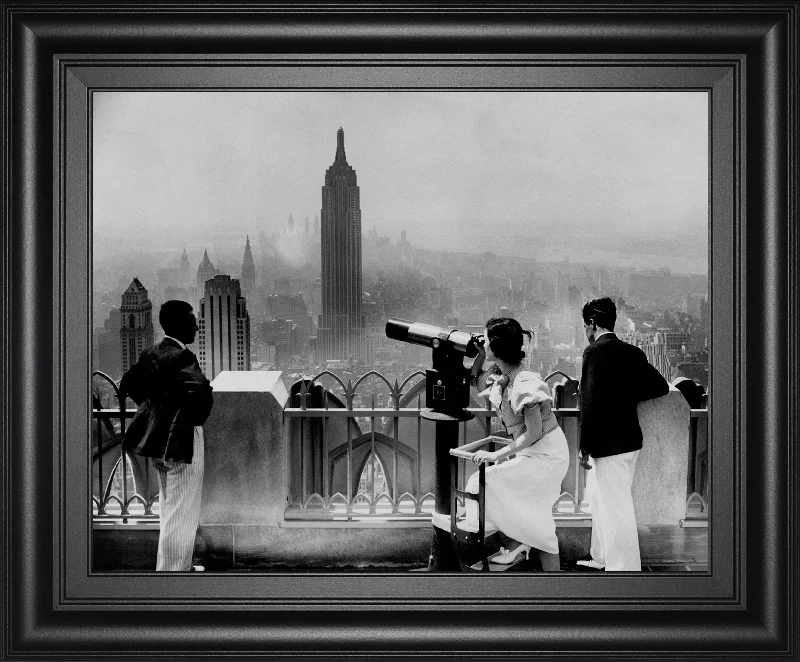 Manhattan, View From Radio City Music Hall, 1935 By The Chelsea Collection - Framed Print Wall Art - Dark Gray