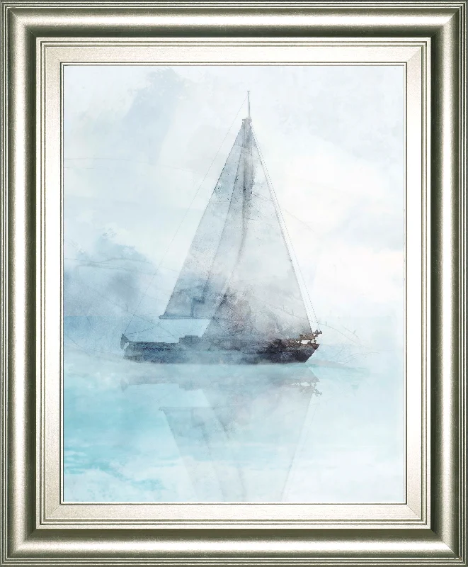 Sailing Boat I By Ken Roko - Framed Print Wall Art - Pearl Silver