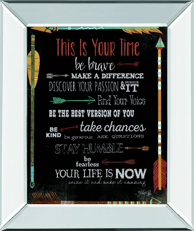 This Is Your Time By Marla Rae - Mirror Framed Print Wall Art - Black